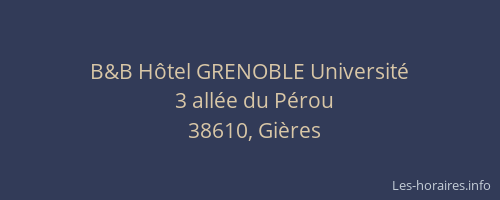 B&B Hôtel GRENOBLE Université