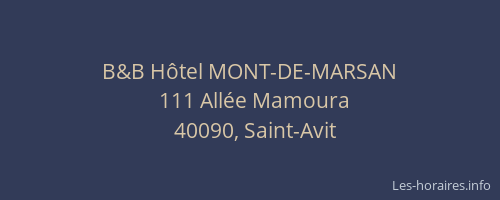 B&B H&ocirc;tel MONT-DE-MARSAN