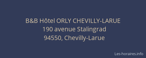 B&B Hôtel ORLY CHEVILLY-LARUE