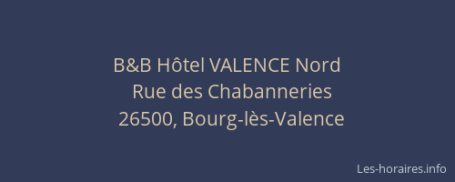 B&B H&ocirc;tel VALENCE Nord