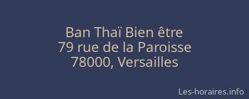 Ban Thaï Bien être