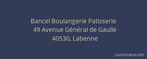 Bancel Boulangerie Patisserie