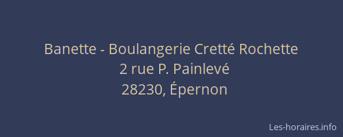 Banette - Boulangerie Cretté Rochette