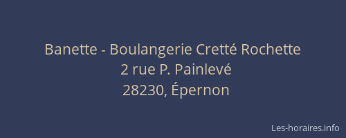 Banette - Boulangerie Crett&eacute; Rochette