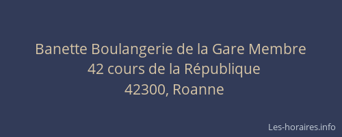 Banette Boulangerie de la Gare Membre