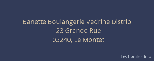 Banette Boulangerie Vedrine Distrib