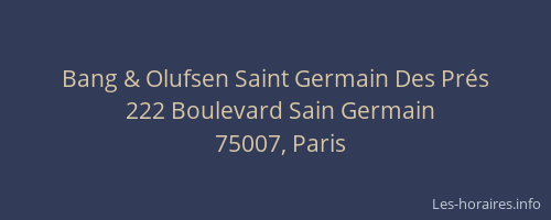 Bang & Olufsen Saint Germain Des Prés