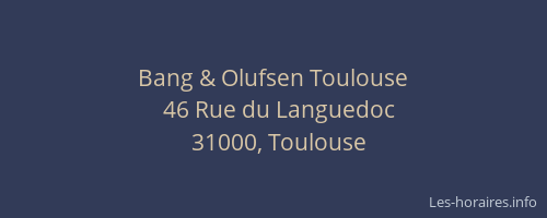 Bang & Olufsen Toulouse