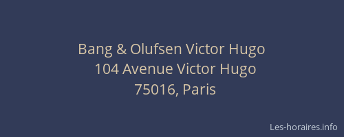 Bang & Olufsen Victor Hugo