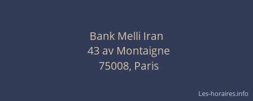 Bank Melli Iran
