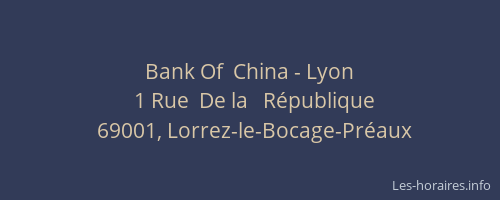 Bank Of  China - Lyon