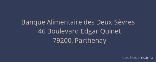 Banque Alimentaire des Deux-S&egrave;vres