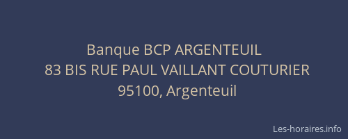 Banque BCP ARGENTEUIL
