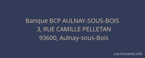 Banque BCP AULNAY-SOUS-BOIS