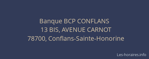 Banque BCP CONFLANS