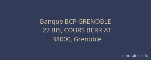 Banque BCP GRENOBLE