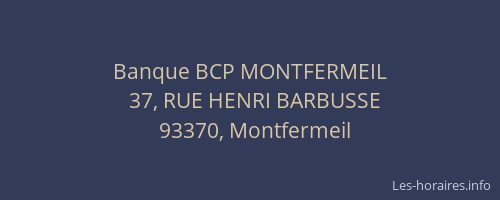 Banque BCP MONTFERMEIL