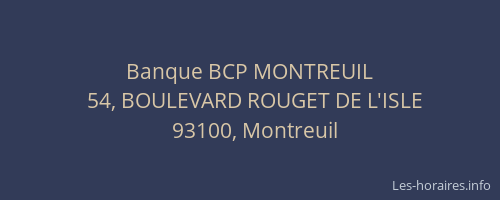 Banque BCP MONTREUIL