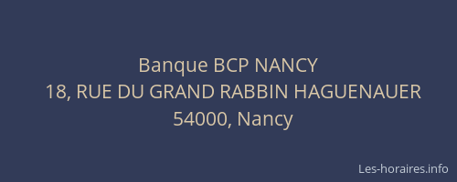 Banque BCP NANCY