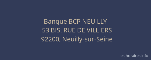 Banque BCP NEUILLY