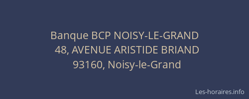 Banque BCP NOISY-LE-GRAND