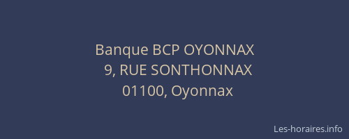 Banque BCP OYONNAX