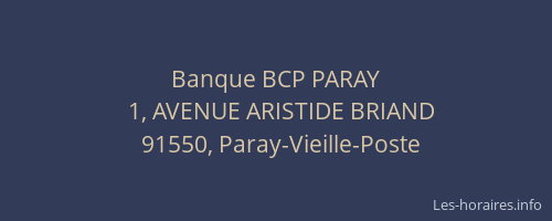 Banque BCP PARAY