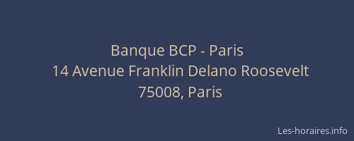 Banque BCP - Paris