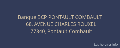 Banque BCP PONTAULT COMBAULT