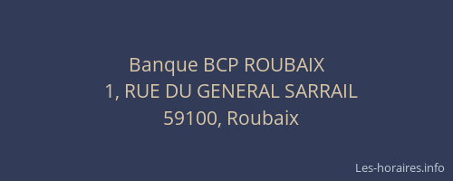 Banque BCP ROUBAIX