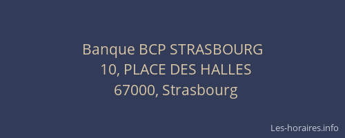 Banque BCP STRASBOURG