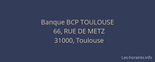 Banque BCP TOULOUSE