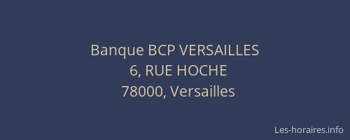 Banque BCP VERSAILLES