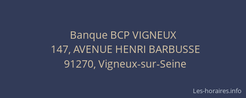 Banque BCP VIGNEUX