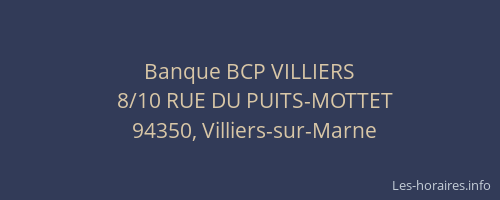 Banque BCP VILLIERS