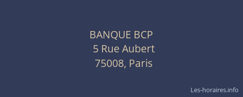 BANQUE BCP