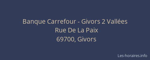 Banque Carrefour - Givors 2 Vallées