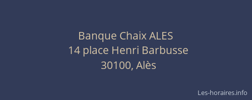 Banque Chaix ALES
