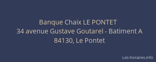 Banque Chaix LE PONTET