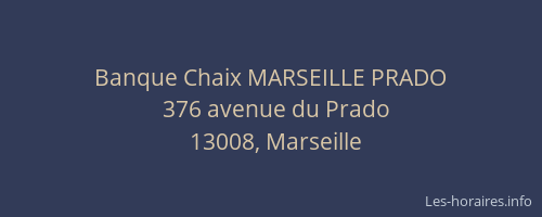 Banque Chaix MARSEILLE PRADO