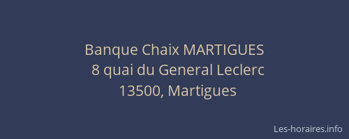 Banque Chaix MARTIGUES