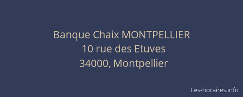 Banque Chaix MONTPELLIER