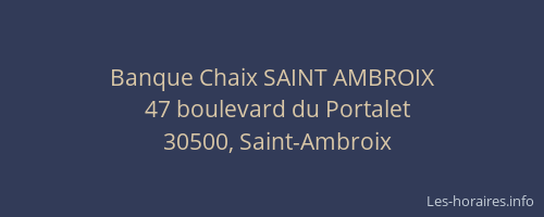 Banque Chaix SAINT AMBROIX