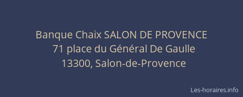 Banque Chaix SALON DE PROVENCE