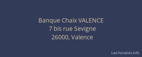 Banque Chaix VALENCE