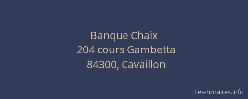 Banque Chaix