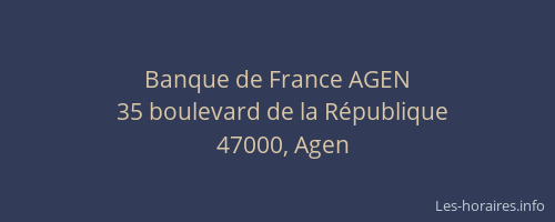 Banque de France AGEN