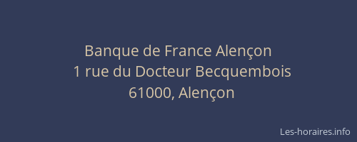 Banque de France Alençon
