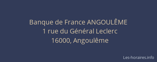 Banque de France ANGOULÊME