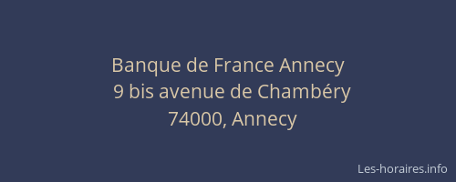 Banque de France Annecy